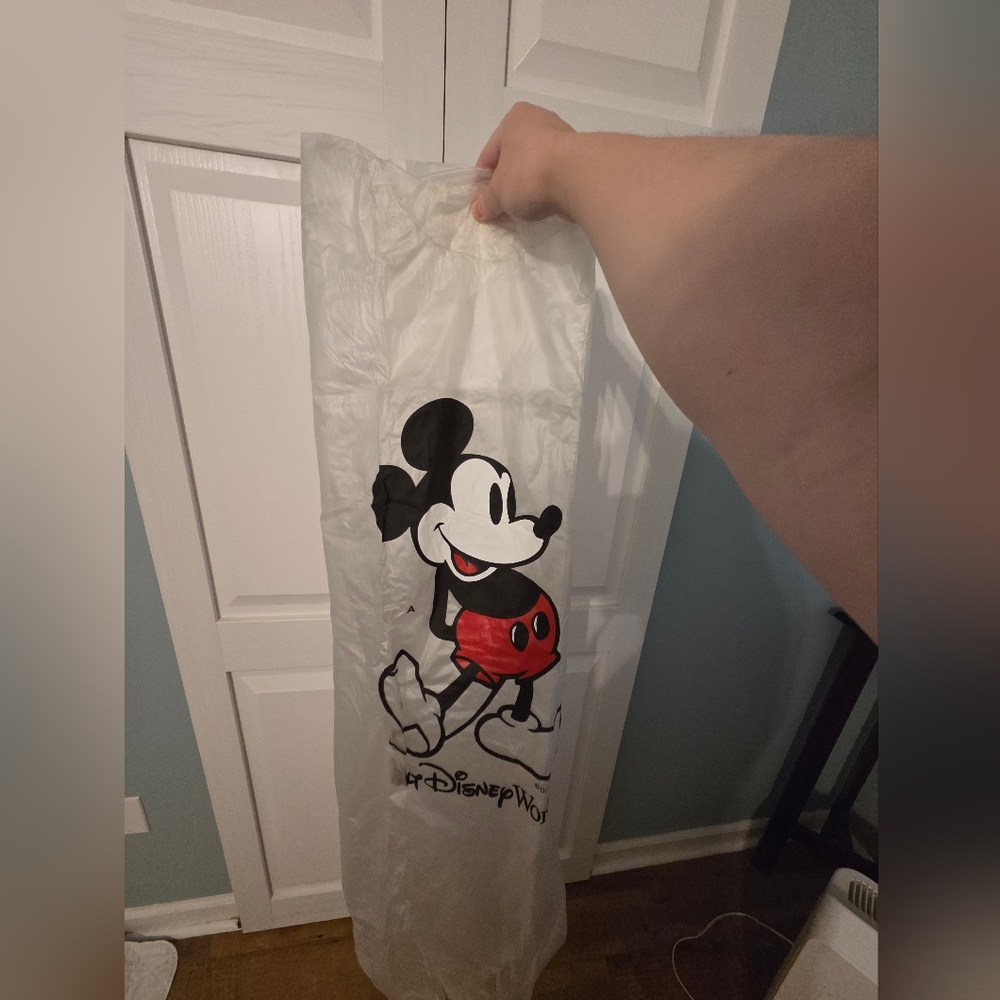 Vintage Disney World Mickey Mouse Rain Poncho Adult One Size Clear 100% PVC